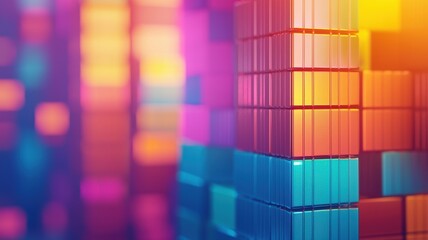 Poster - Colorful Stacked Inventory with Holographic Labels