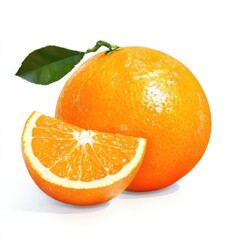 Orange fruit isolated on white background 