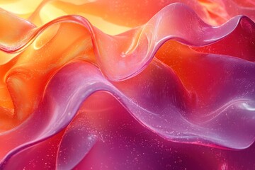 Poster - Abstract Wavy Texture with Red and Orange Color Gradient