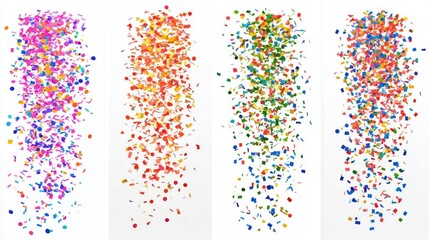Poster - Colorful Confetti Falling From Above During a Festive Celebration Generative AI