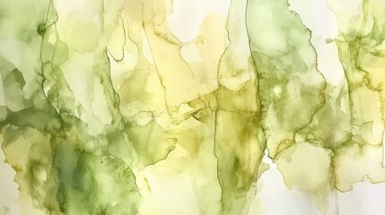 Poster - Delicate watercolor background with soft shades of green and yellow, blending smoothly in abstract washes. The textured paper adds character.