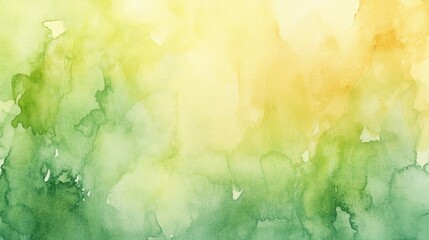 Poster - Delicate watercolor background with soft shades of green and yellow, blending smoothly in abstract washes. The textured paper adds character.