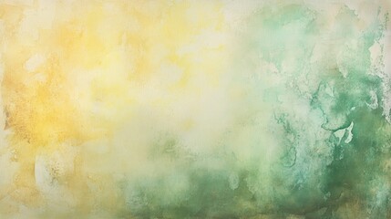 Poster - Delicate watercolor background with soft shades of green and yellow, blending smoothly in abstract washes. The textured paper adds character.