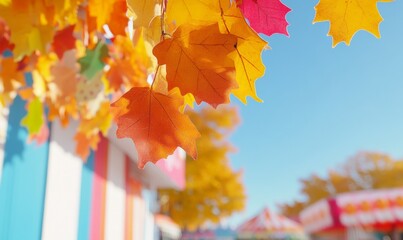 Wall Mural - Vibrant Autumn Colors at the Festive Fall Fair - Thanksgiving and Halloween Decor Inspiration