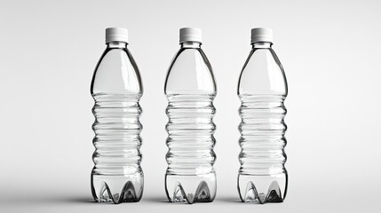 Poster - empty water bottle packaging mockups in a minimalistic studio setting generative ai