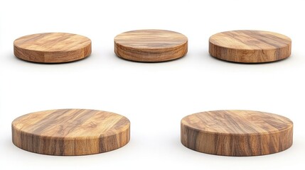 Poster - Wooden Podiums Set for Studio Product Presentations Generative AI