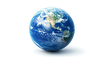 Blue planet earth isolated on white background