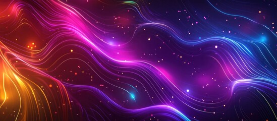 Poster - Abstract Neon Wave Background