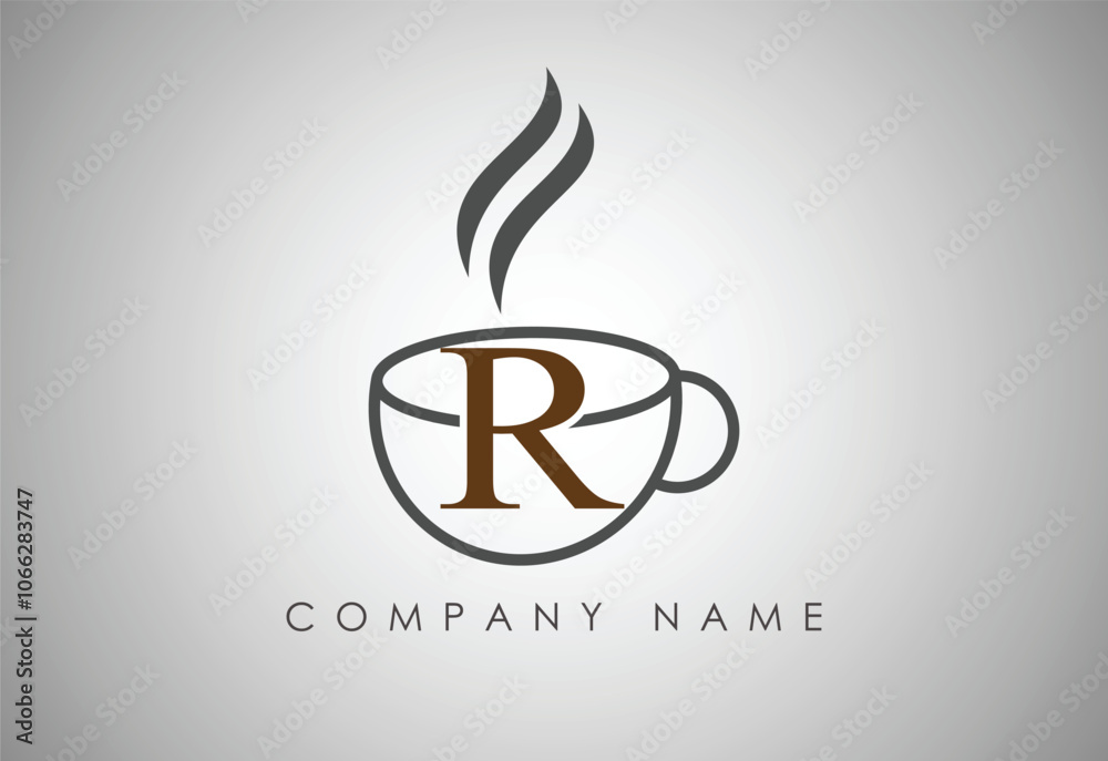 Starbucks Letter R Alphabet R Coffee cup, Coffee badge, Coffee cup logo design. Stock ...