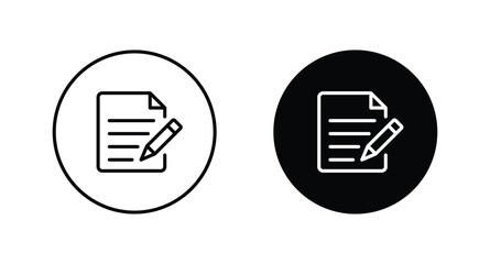 Wall Mural - document with pencil icon set. form vector icon