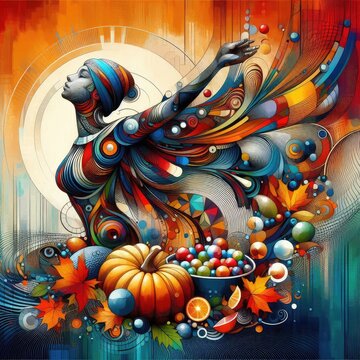  a vibrant graphic art piece happy thanksgiving