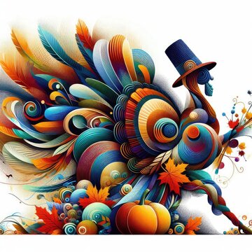  a vibrant graphic art piece happy thanksgiving