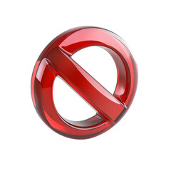 Poster - Glossy 3D Prohibition Symbol