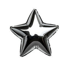 Poster - Sleek and silver shiny star isolated. PNG