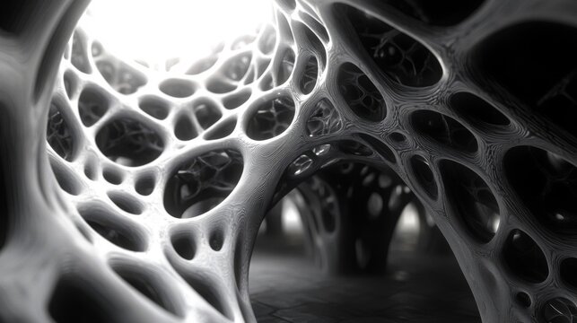Abstract Organic Structure with Interconnected Holes