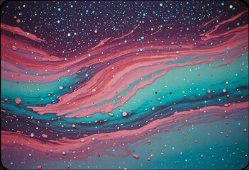 Photo Fluid art with a vibrant night sky