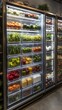 © Dai - Refrigerator interior with clear bins holding dairy and produce, well-spaced and visually pleasing organization