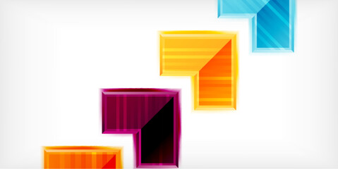 Fototapete - Arrow symbols created with 3d effects and line texture geometric abstract background