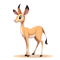 Discover the beauty of nature through the playful spirit of a cartoon antelope character, digital illustration of character design concept.