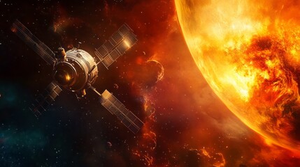Wall Mural - space probe with space for text