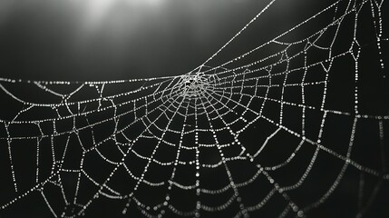 A Spiderweb Covered in Dewdrops