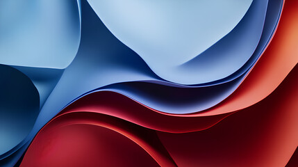 Poster - abstract material blue and red gradient background banner with lines