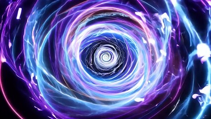 Wall Mural - Colorful swirling vortex of light in deep purple and blue hues.