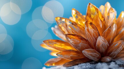Poster - Macro Shot of Frosted Crystals on Glass Surface