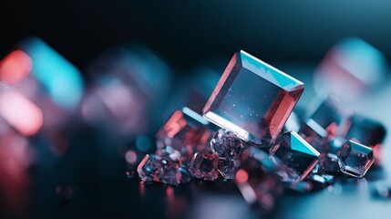Poster - Stunning View of Crystal Structures in Vibrant Colors