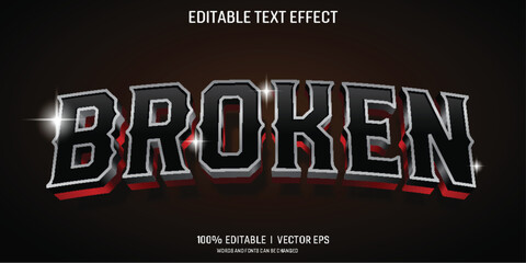 Poster - editable broken vector 3d text effect with modern style design