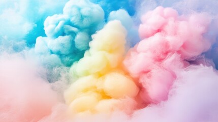 Poster - Soft Pastel Clouds in Blue and Pink Hues