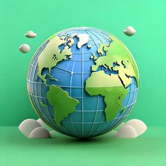 Poster - Vibrant Flat Globe Icon for Global Connectivity