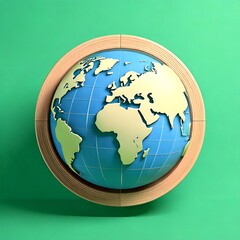 Poster - Vibrant Flat Design Globe Icon Representing Connectivity
