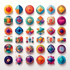 Poster - Colorful Geometric Shapes in Vibrant Arrangement