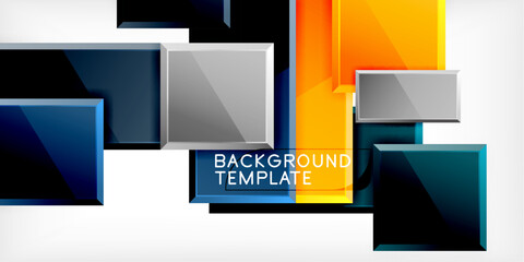 Poster - Colorful squares and rectangles. Vector Illustration For Wallpaper, Banner, Background, Card, Book Illustration, landing page