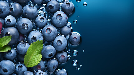 Wall Mural - Blueberries splashing in water