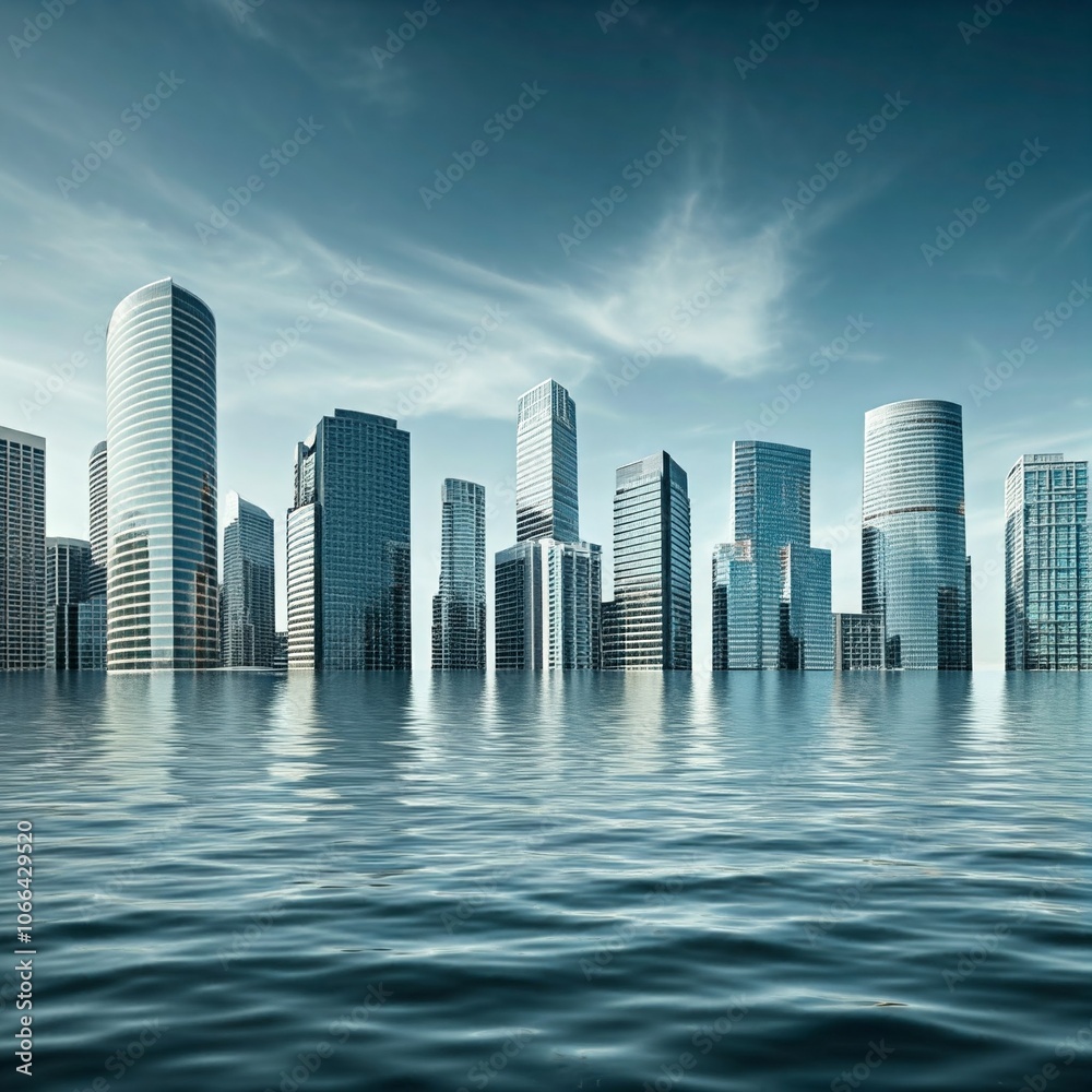 A Flooded Coastal Sea Level Rise Climate Change Coastal Erosion