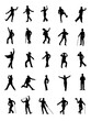 © Adikris - Silhouette collection of male dancer in ballroom dance pose. Silhouettes of man dancing in various pose.