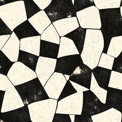 Poster - Seamless Abstract Black and White Wash Pattern Design