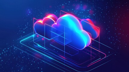 Poster - Futuristic Digital Cloud Technology Concept