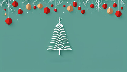 Aufkleber - A simple yet effective Christmas background with a clean and minimalist flat design aesthetic._00001_