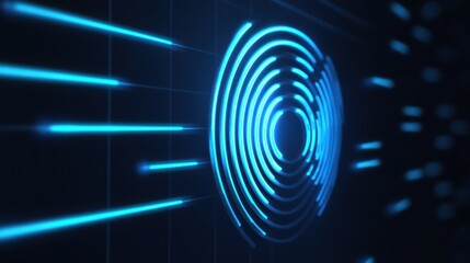 Poster - Vibrant Blue Digital Abstract Design Concept