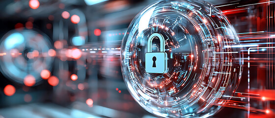 Poster - enhance cybersecurity by monitoring threats with futuristic hologram technology