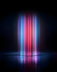 Wall Mural - Abstract light beams creating a vibrant cylindrical shape