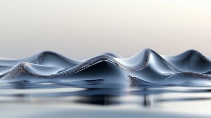 Poster - waves rising gently in a serene environment during early morning light, creating a tranquil atmosphe