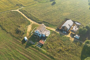 Cottage construction in rural area