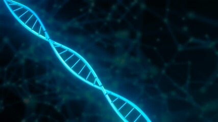 Poster - Blue digital DNA. Computer generated 3d render
