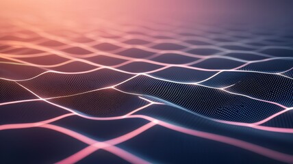 Poster - Abstract 3D Holographic Background with Flowing Lines