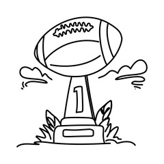 A simple yet bold line art design representing the Super Bowl, ideal for sports-related content or promotional materials