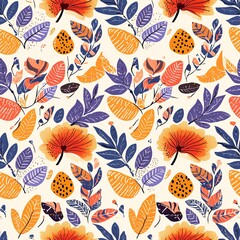 Poster - Vibrant Floral Seamless Pattern Design